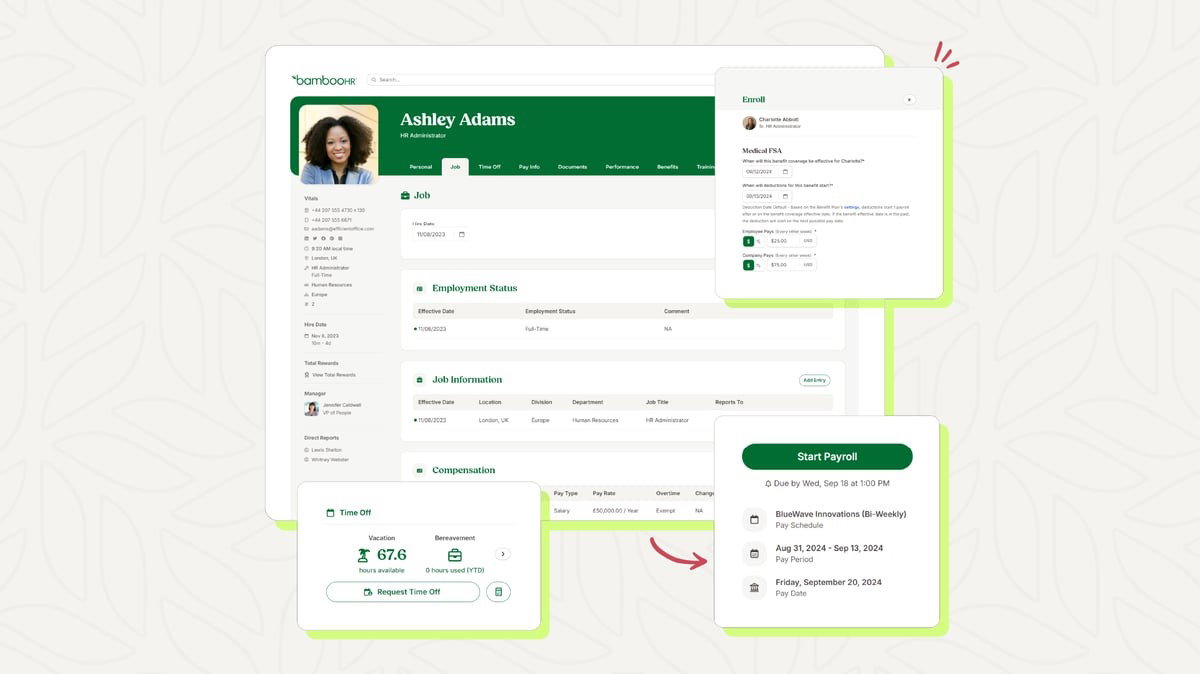 TechDogs-"BambooHR: Best User Experience (UX)"-"Screenshot Of BambooHR Dashboard"