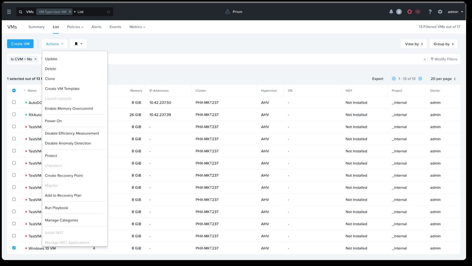 TechDogs-"Nutanix Cloud Platform: Best For Scalability"-"Screenshot Of Nutanix Cloud Platform Dashboard"