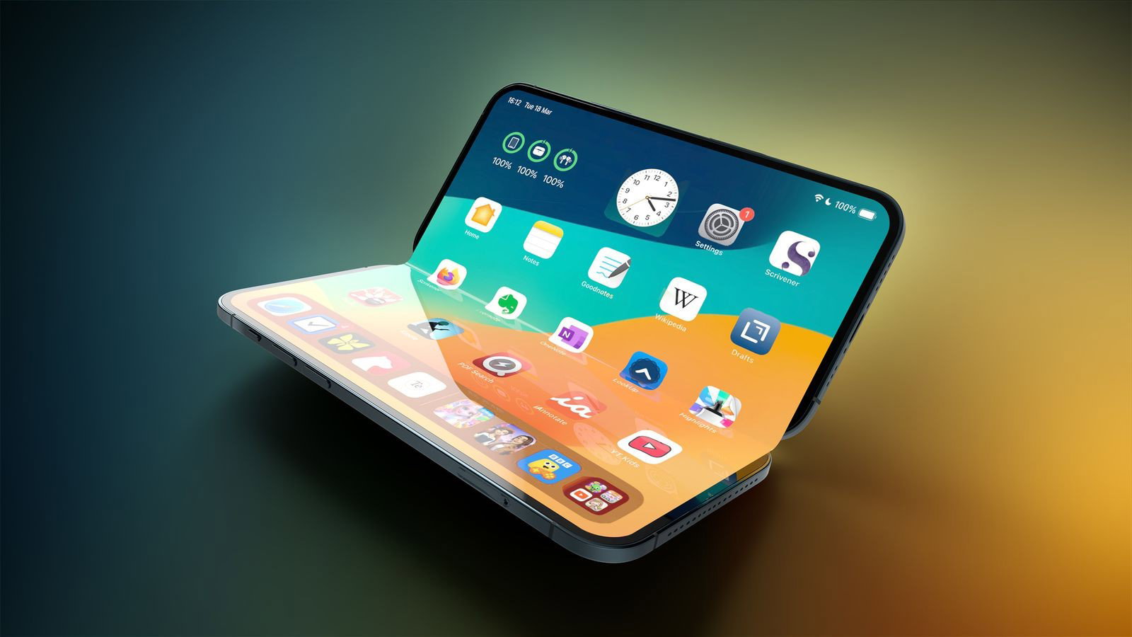 TechDogs-"A Foldable iPhone, Worth A Buzz"-"Image Showing The Speculated Design Of Foldable iPhone Ultra"