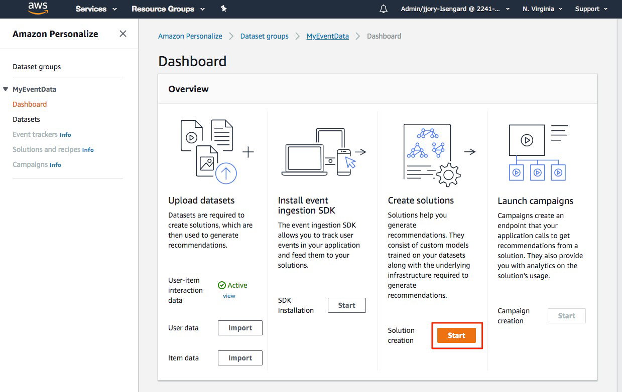 TechDogs-"Amazon Personalize: Best Value"-"Amazon Personalize Dashboard"