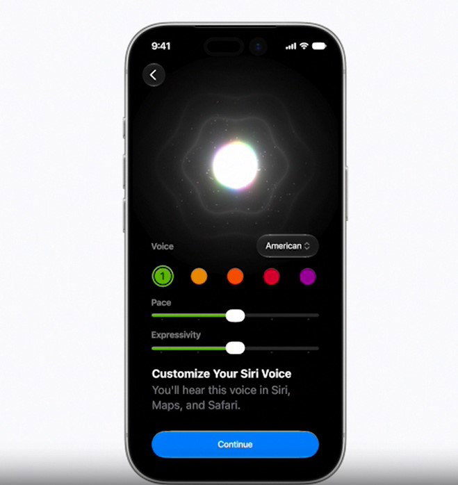 TechDogs-"More Natural Voices And Better Dictation"-"An Image Showing Siri Voice Settings With Pace And Expressiveness Controls"