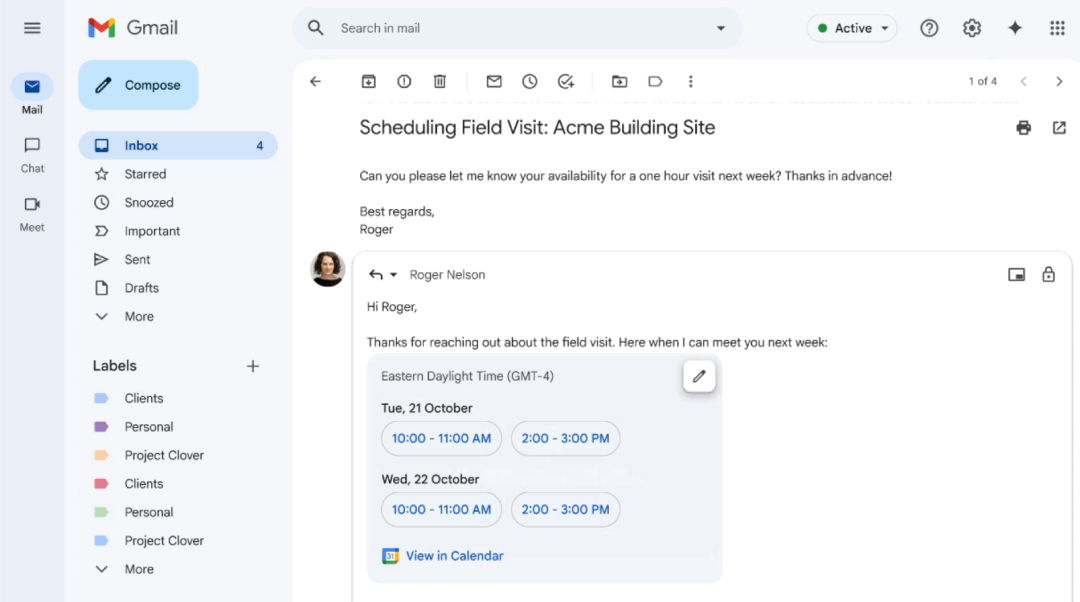 TechDogs-"An Image Depicting Google's Help Me Schedule Feature"