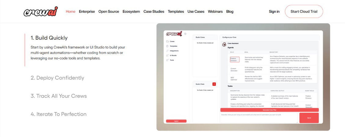 TechDogs-"CrewAI"-"An Image Showing The UI Of CrewAI"