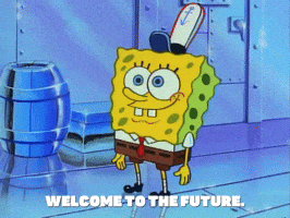 TechDogs-"The Future of Answer Engine Optimization"-"A GIF Of A SpongeBob Saying Welcome To The Future"