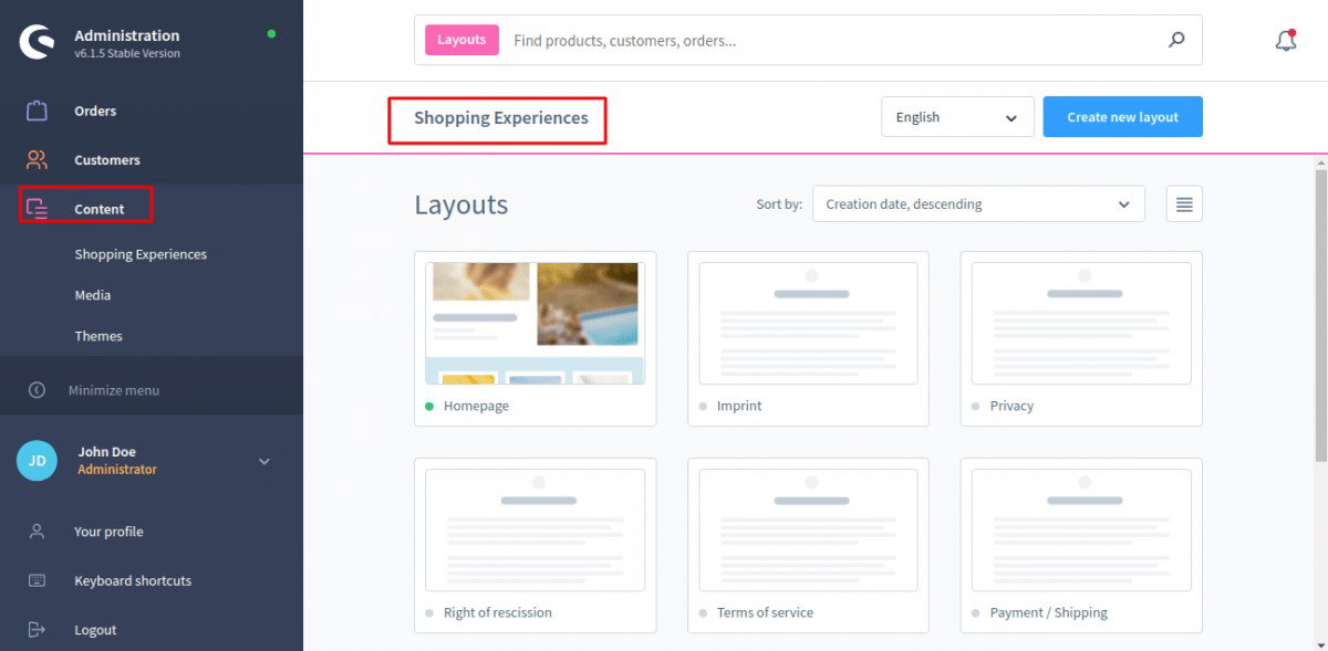 TechDogs-"Shopware: Best User Experience (UX)"-"A Dashboard Image Of Shopware E-Commerce Platforms Of 2026"