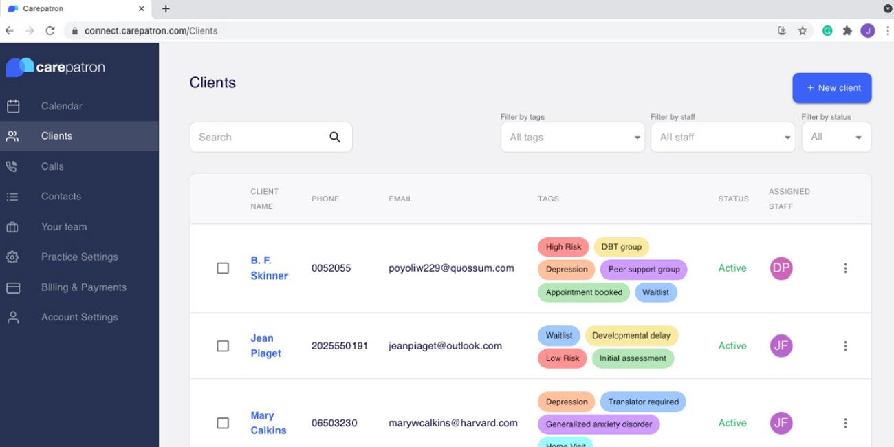 TechDogs-"Carepatron: Best Value"-"An Image Of Carepatron Dashboard"