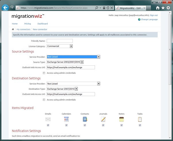 TechDogs-"MigrationWiz: Best for Scalability"-"Screenshot Of MigrationWiz Exchange Migration Dashboard"