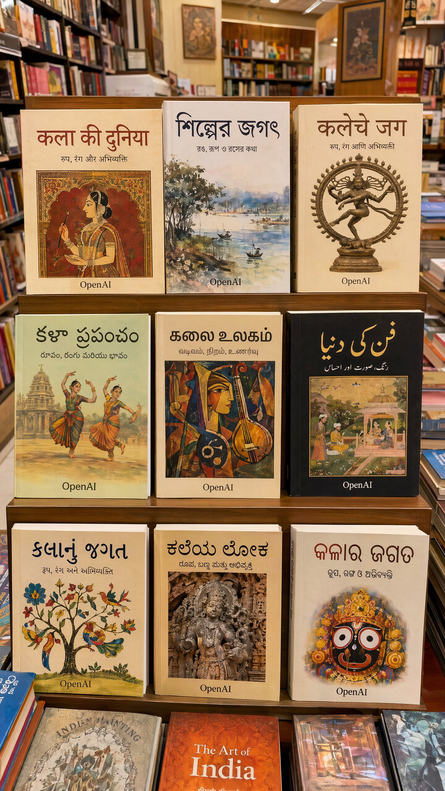 TechDogs-"OpenAI’s Examples"-"An AI Generated Image Using ChatGPT Images 2.0 - Multilanguage Book Covers Published By OpenAI"