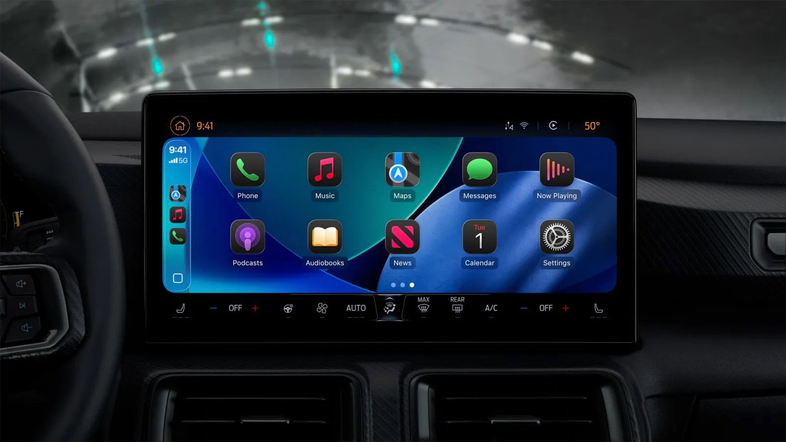 TechDogs-"Image Of Apps On Apple CarPlay"