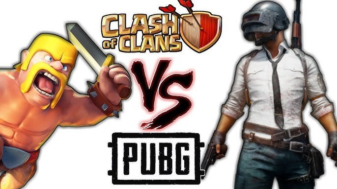 TechDogs-"Strengths Of Mobile Gaming And PC Gaming"-"Visual Comparison Between Clash Of Clans And PUBG, Representing Mobile Strategy Gaming Versus Battle Royale Gameplay"