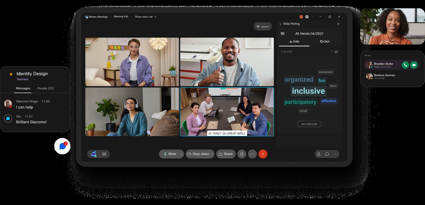 TechDogs-"Webex Suite: Best AI Features"-"Screenshot Of Webex Suite Dashboard"