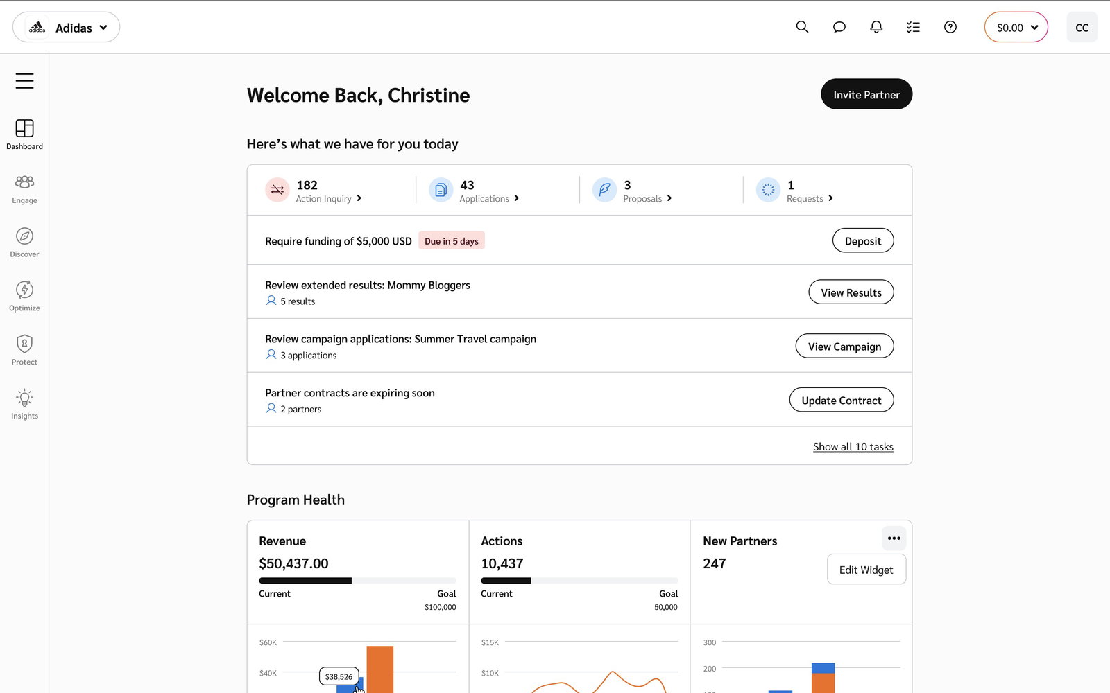 TechDogs-"impact.com: Best Overall"-"A Screenshot Of The Dashboard On The impact.com Platform"