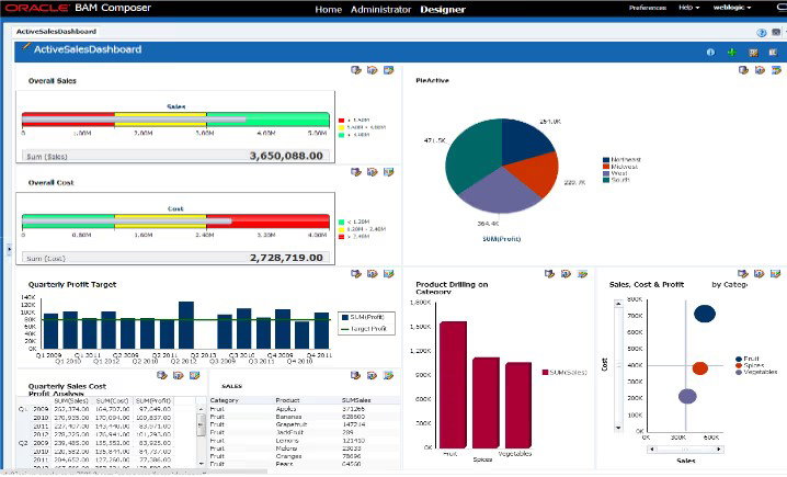 TechDogs-"Oracle: Best Customization"-"A Screenshot of Oracle ActiveSales Dashboard"