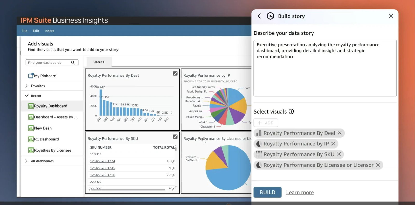 TechDogs-"IPM Suite By Fadel: Best For Integration"-"A Screenshot Of The Royalty Dashboard On The IPM Suite Platform"