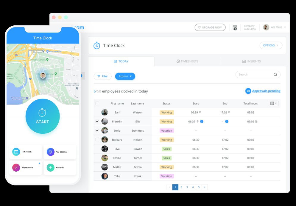 TechDogs-"Connecteam: Best Mobile Functionality"-"An Image Showing Dashboard Of Connecteam"
