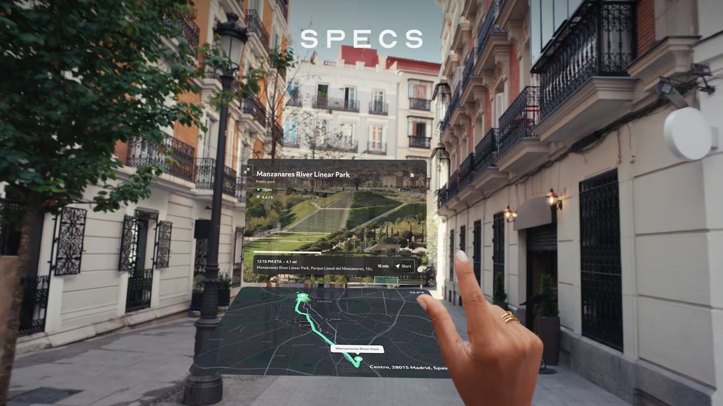 TechDogs-"SPECS AI Assistant Can Bring Context Into What You See"-"Image Showing Virtual View In The Surrounding Created By SPECS AR Glasses"