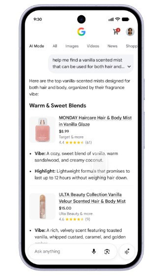 TechDogs-"How Does Universal Cart Support Google's Agentic AI Shopping Strategy?"-"An Image Showing Agentic AI Mode Of Google Universal Cart"