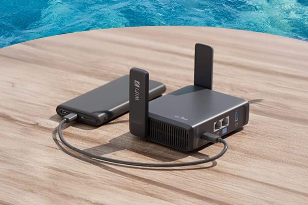 TechDogs-"A Portable Travel Router"-"An Image Of A Portable Router"