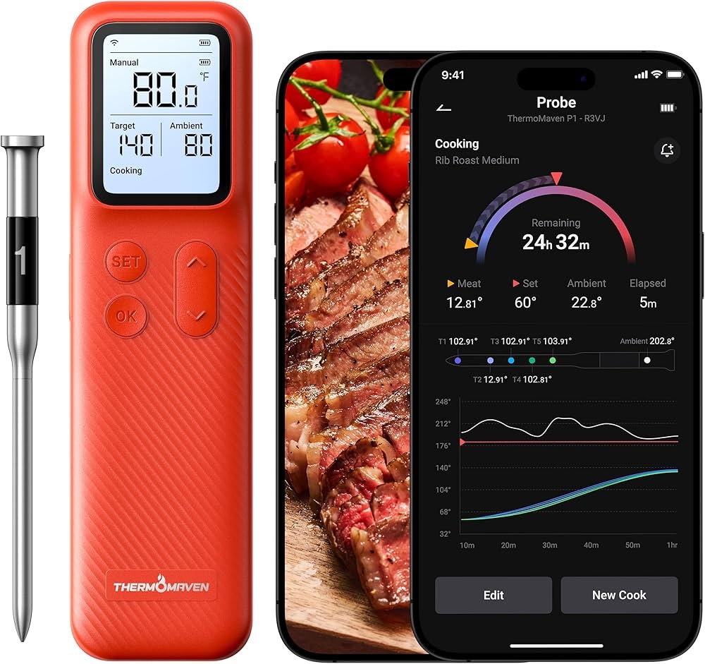 TechDogs-"Smart Wireless Meat Thermometer"-"An Image ShowingThermoMaven Smart Wireless Meat Thermometer"