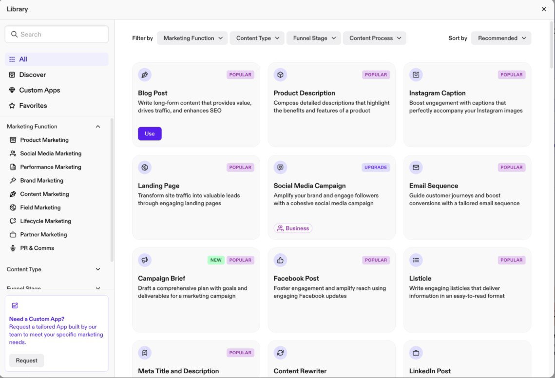 TechDogs-"Jasper AI"-"An Image showing Library Section Of Jasper AI"