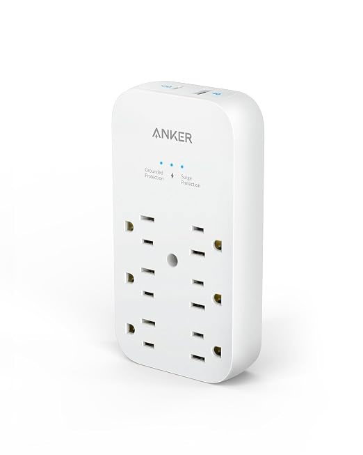 TechDogs-"USB-C Power Strips And Desktop Chargers: Clean Power, Less Clutter"-"Image Of Anker Outlet Extender 6-Outlet Wall Charger"