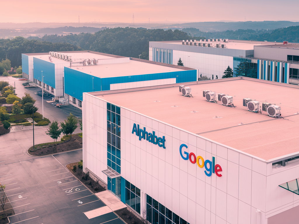 TechDogs-"An Image Of An Alphabet And Google Data Center"