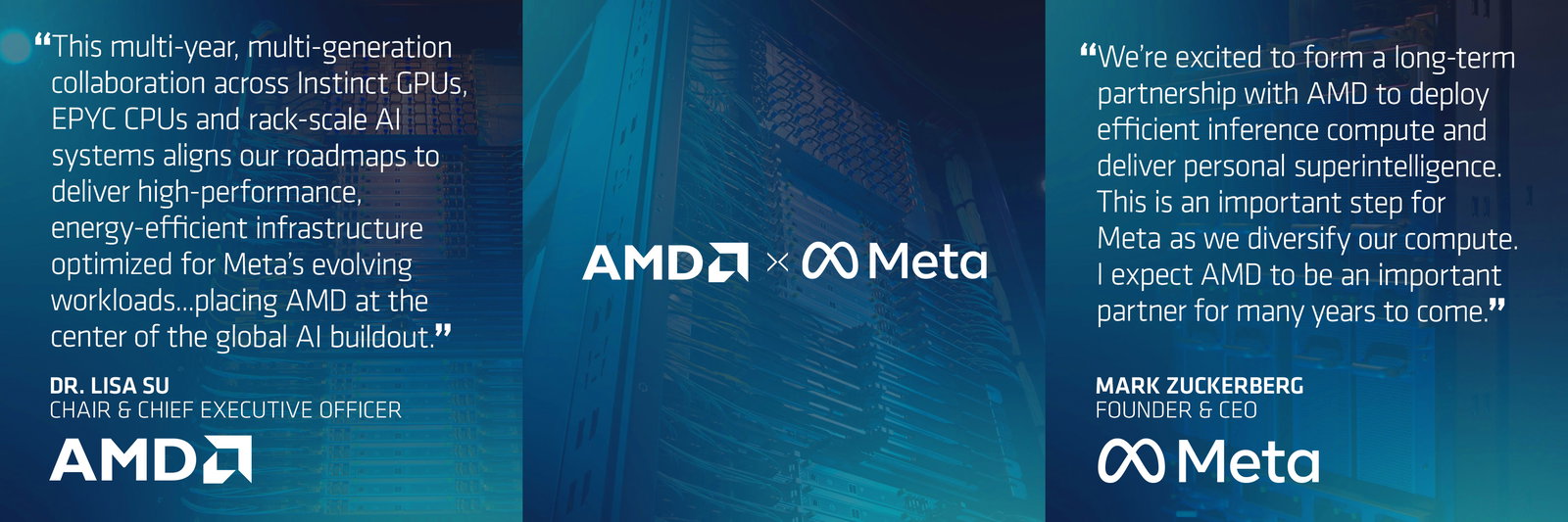 TechDogs-"An Image With Quotes Of What Dr. Lisa Su, Chair And CEO, AMD And Mark Zuckerberg, Founder And CEO Of Meta Said"