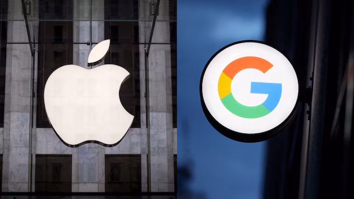 TechDogs-"Logos of Apple and Google side by side, representing their new artificial intelligence partnership announcement."