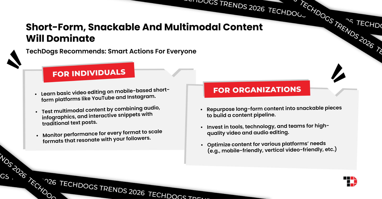TechDogs-"Trend 3: Short-Form, Snackable And Multimodal Content Will Dominate"