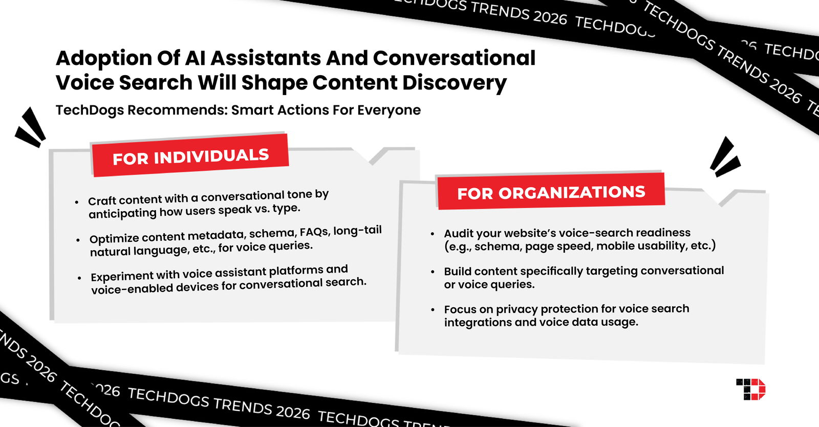 TechDogs-"Trend 5: Adoption Of AI Assistants And Conversational Voice Search Will Shape Content Discovery"