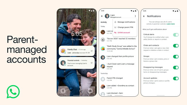 TechDogs - "An Image Showing How Parent-Managed WhatsApp Account For Kids Under 13 Works"