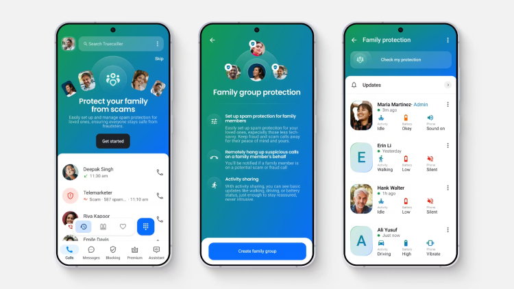 TechDogs - "An Image Showing Truecaller's Family Scan Protection Feature"