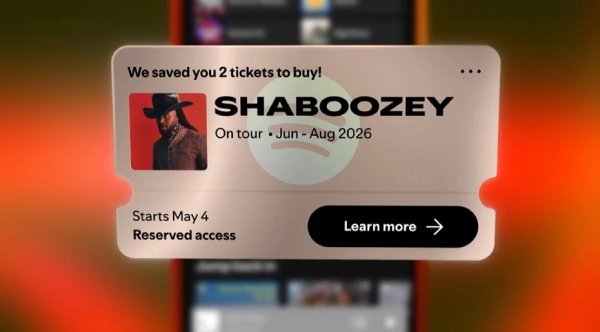 TechDogs - "An Image Showing Reserved Concert Tickets For Superfans By Spotify"