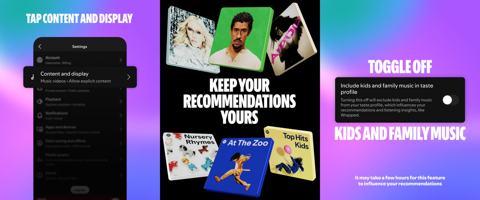 TechDogs-"An Image Showing Spotify's New Kids And Family Music Taste Profile Toggle Option"