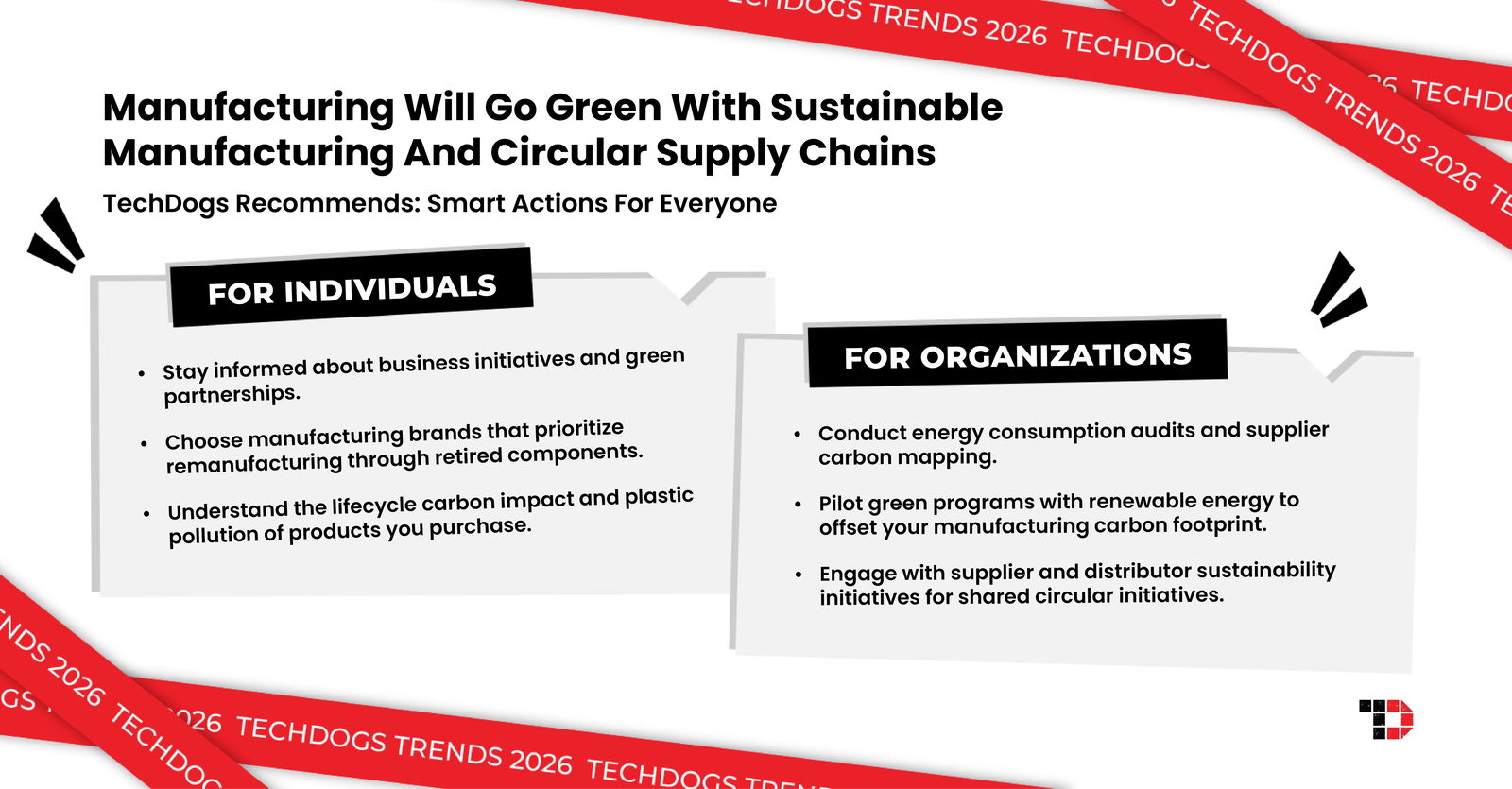 TechDogs-"Trend 2: Manufacturing Will Go Green With Sustainable Manufacturing And Circular Supply Chains"