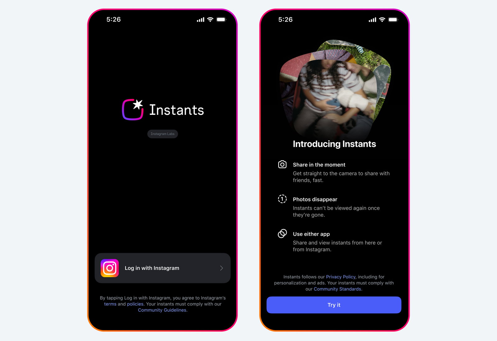 TechDogs-"An Image Used By Meta While Announcing The Launch Of Instagram Instants"
