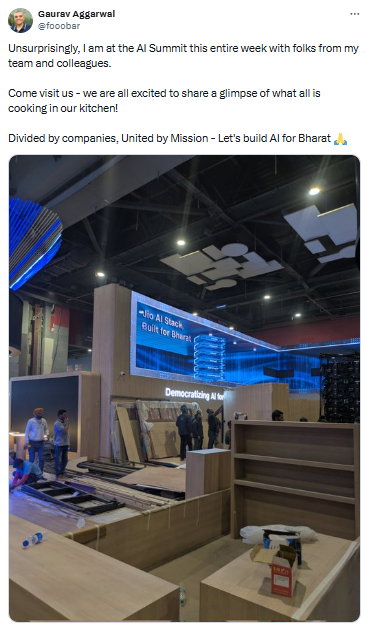 TechDogs - "An Image Of Reliance Jio Chief AI Scientist Gaurav Aggarwal’s X Post On AI Hiring At India AI Summit"