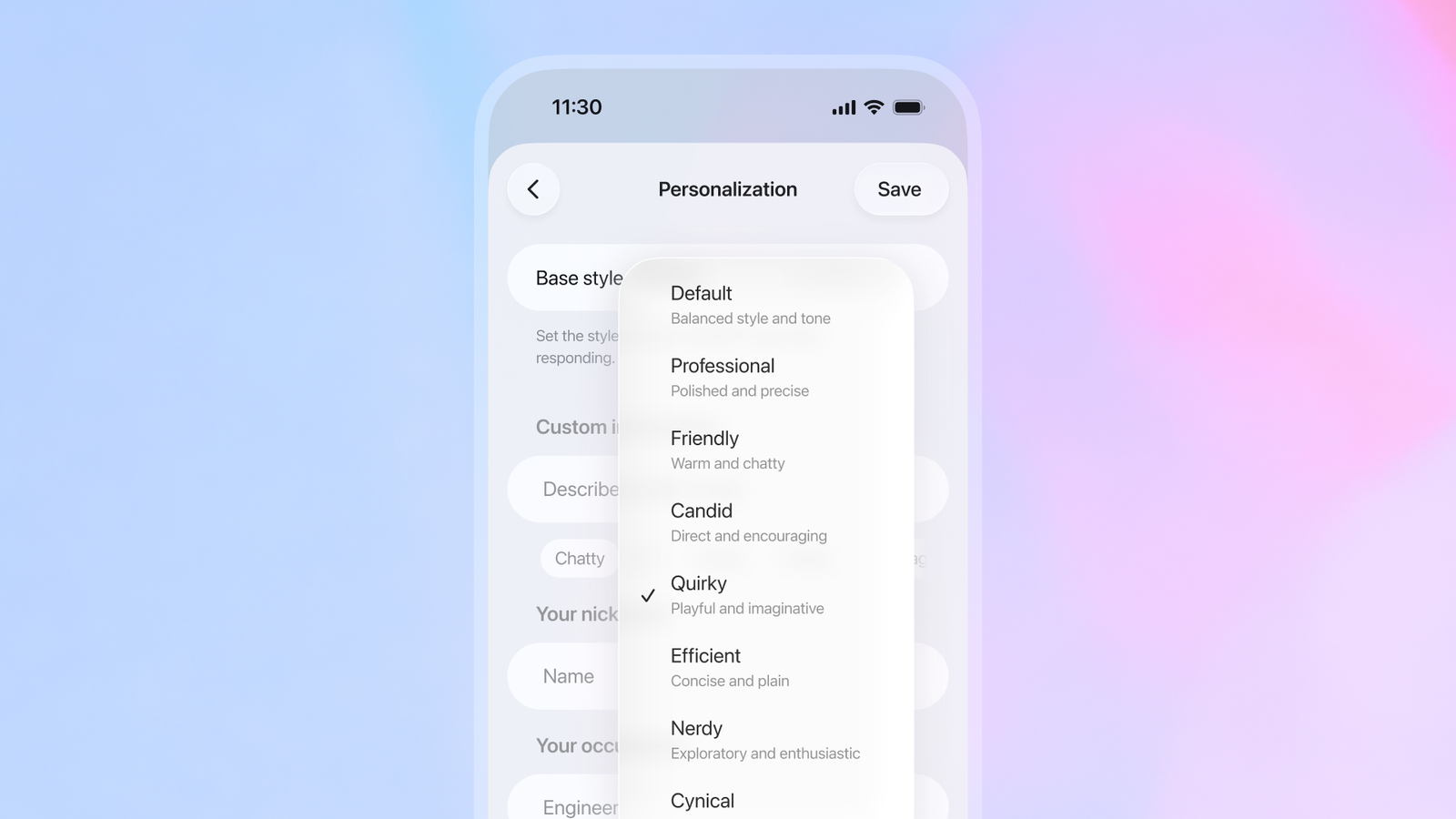TechDogs-"An Image Depicting The Various Personalization Options In ChatGPT"