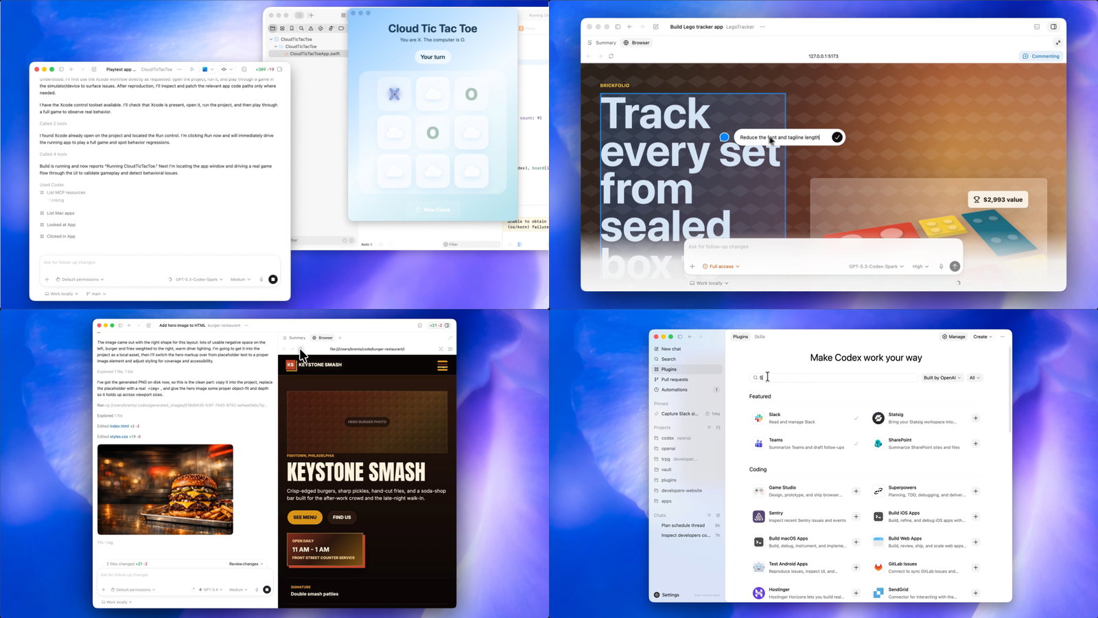 TechDogs-"A Collage Of Images Showcasing New Features In OpenAI's Codex"