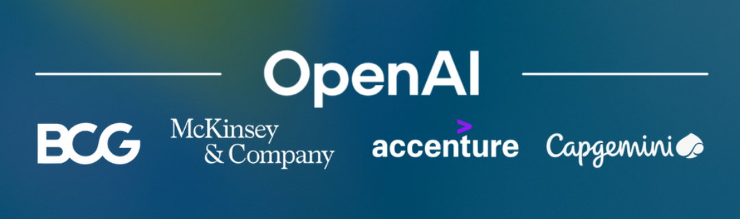 TechDogs-"An Image With The Logos Of OpenAI, Boston Consulting Group, McKinsey & Company, Accenture, And Capgemini " TechDogs-"An Image With The Logos Of OpenAI, Boston Consulting Group, McKinsey & Company, Accenture, And Capgemini "