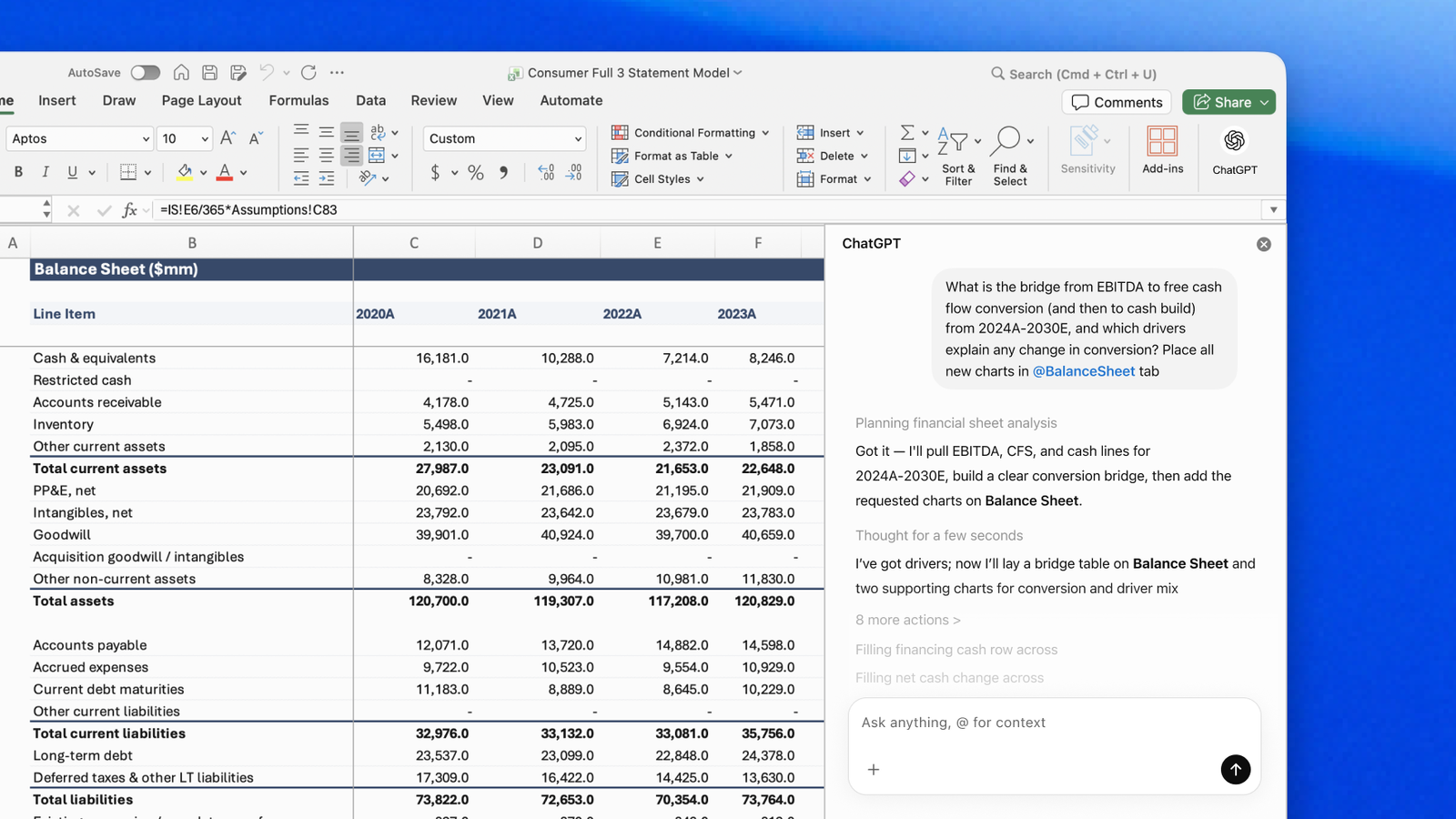 TechDogs-"An Image Showing ChatGPT Being Used In Excel"