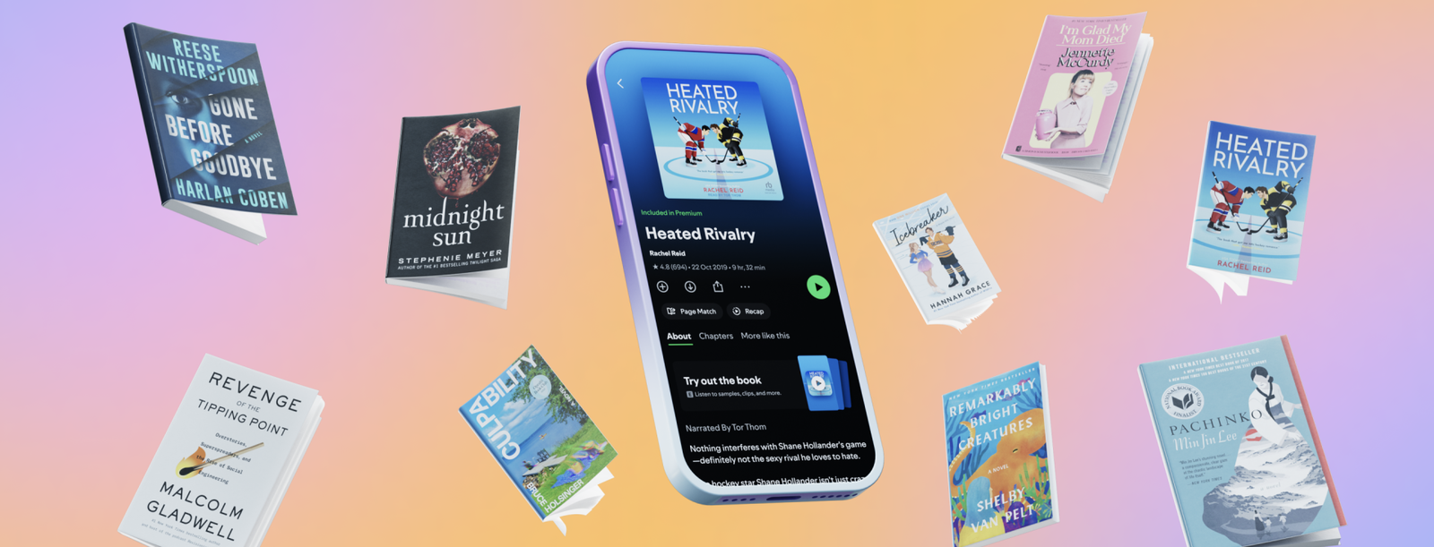 TechDogs-"An Image Of Printed Books Around A Smartphone With The Spotify App Open"
