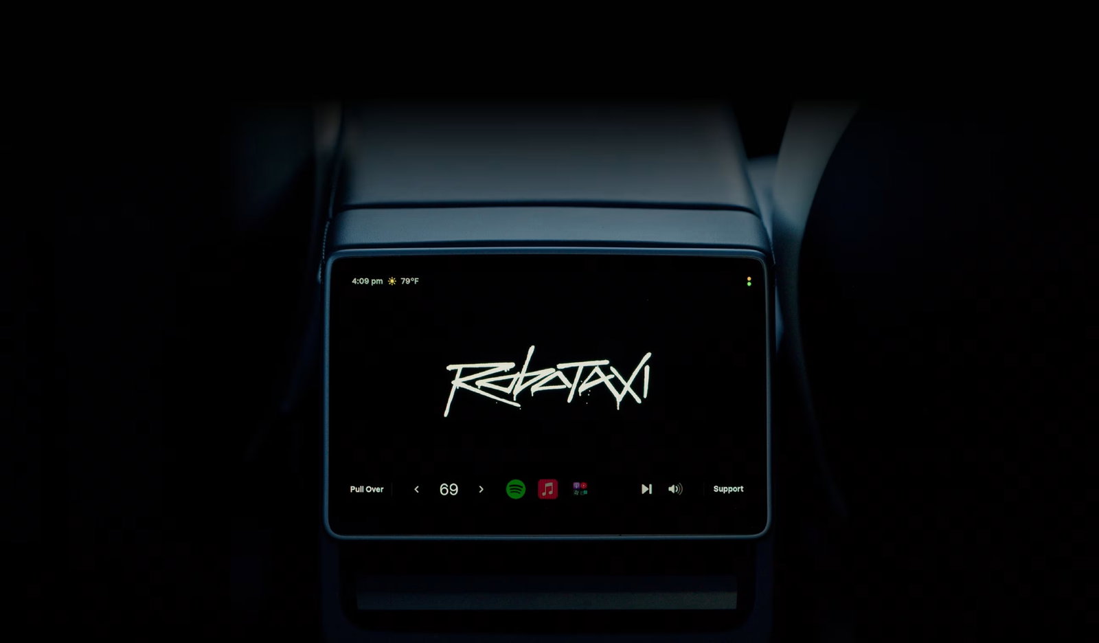 TechDogs-"An Image Depicting A Tesla Robotaxi Control Panel"