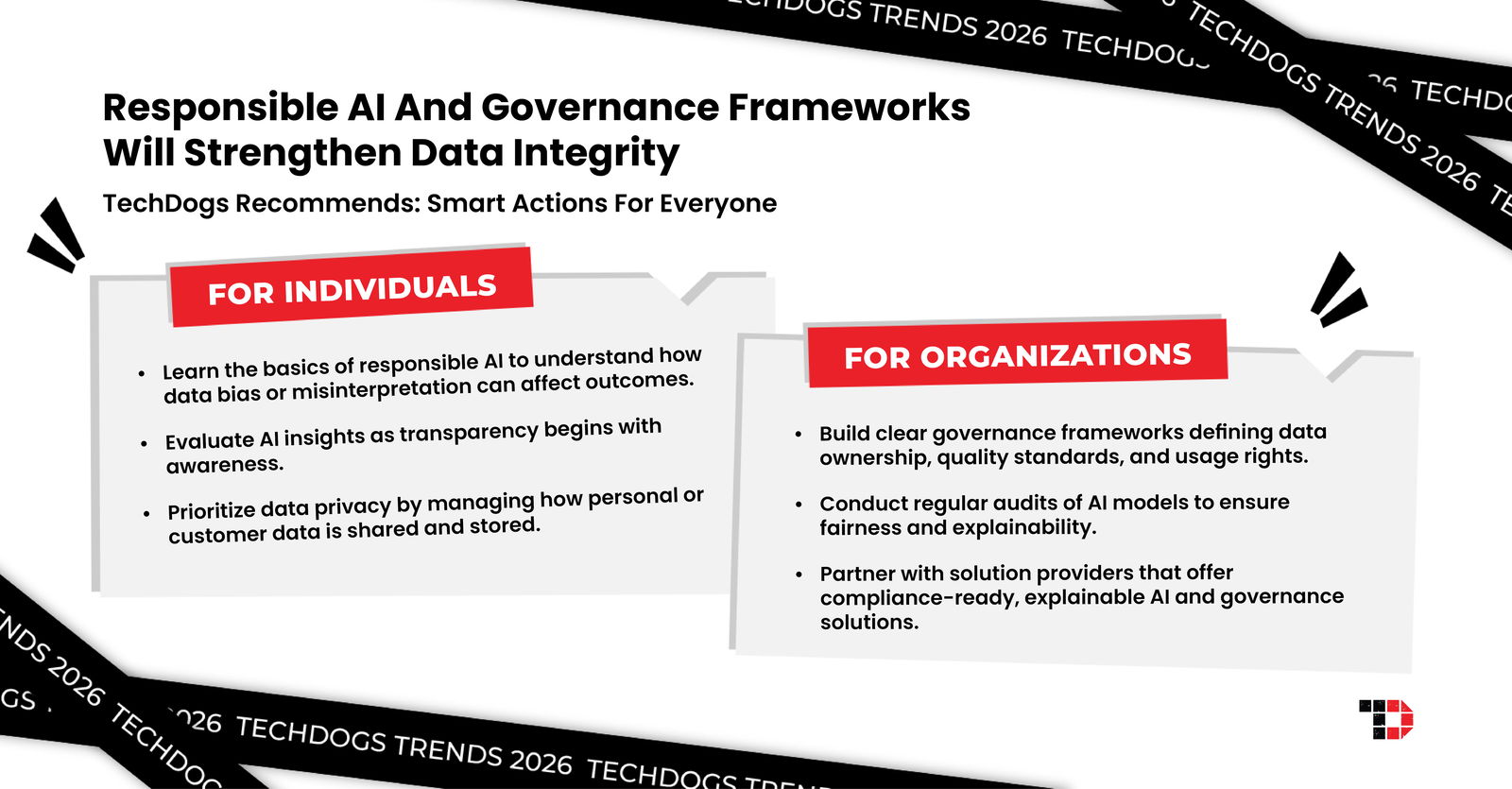 TechDogs-"Trend 5: Responsible AI And Governance Frameworks Will Strengthen Data Integrity"