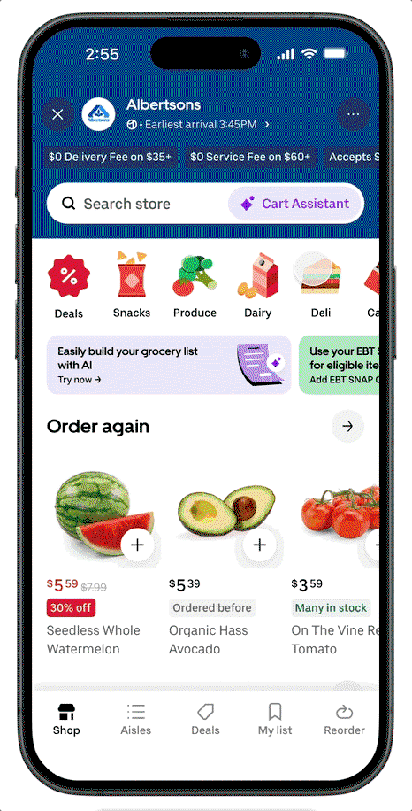TechDogs-"An Image Of Uber Eats' New AI-Powered Cart Assistant Feature"