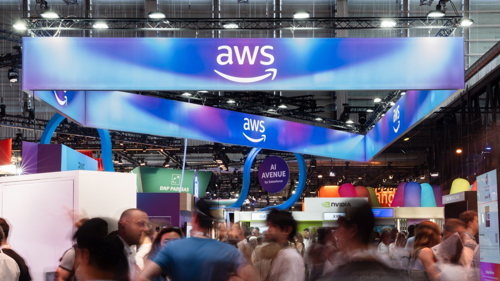 TechDogs-"An Image Of The AWS Booth At VivaTech 2026"