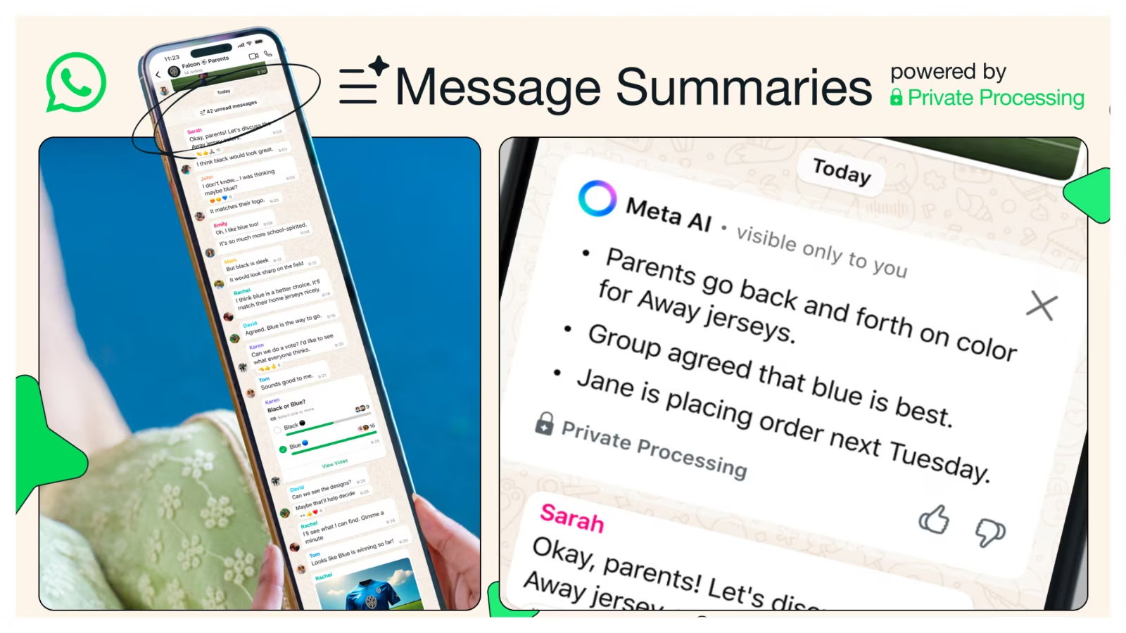 TechDogs-"How WhatsApp’s AI-Powered Summaries Work"-"An Image Showing Message Summaries"