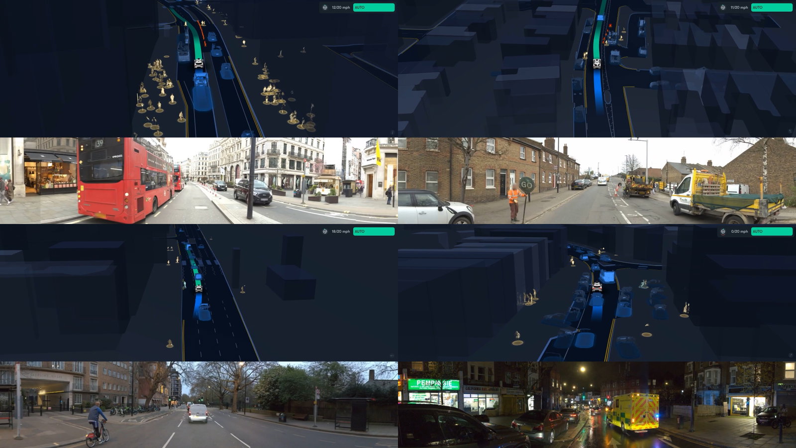 TechDogs-"A Collage Of Images From Waymo's Video Showing How It Trained Its Vehicles In London"