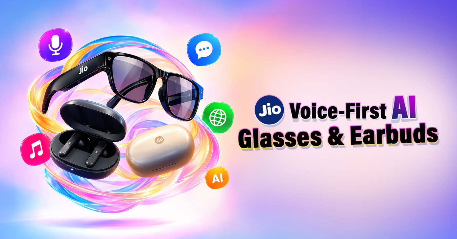 TechDogs-"Jio Unveils Voice-First AI Glasses And TWS Earbuds At IMC 2026" TechDogs-"Jio Unveils Voice-First AI Glasses And TWS Earbuds At IMC 2026"
