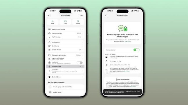 TechDogs-"WhatsApp Restricted Chat Keeps Sensitive Conversations On Primary Phones"